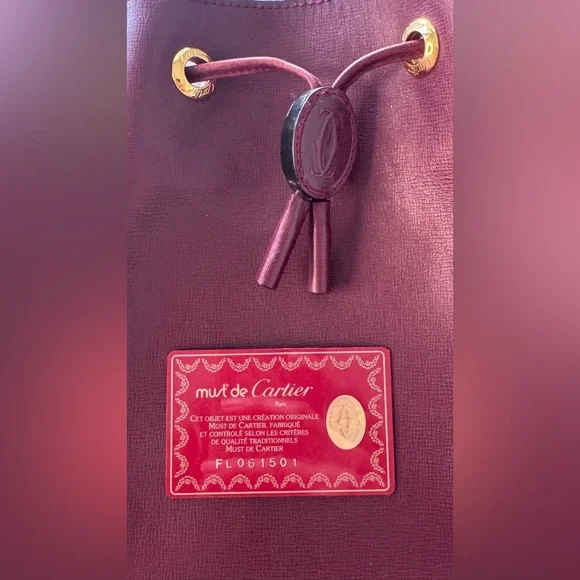 Cartier Vintage Calfskin Bucket bag with card and COA - Picture 10 of 17